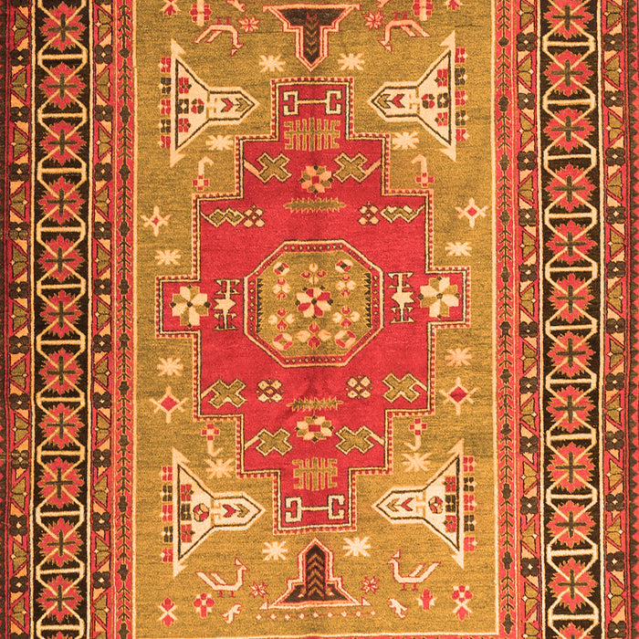 Serging Thickness of Machine Washable Persian Orange Traditional Area Rugs, wshtr2694org