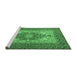 Sideview of Machine Washable Persian Emerald Green Traditional Area Rugs, wshtr2694emgrn