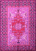 Machine Washable Persian Pink Traditional Rug, wshtr2694pnk