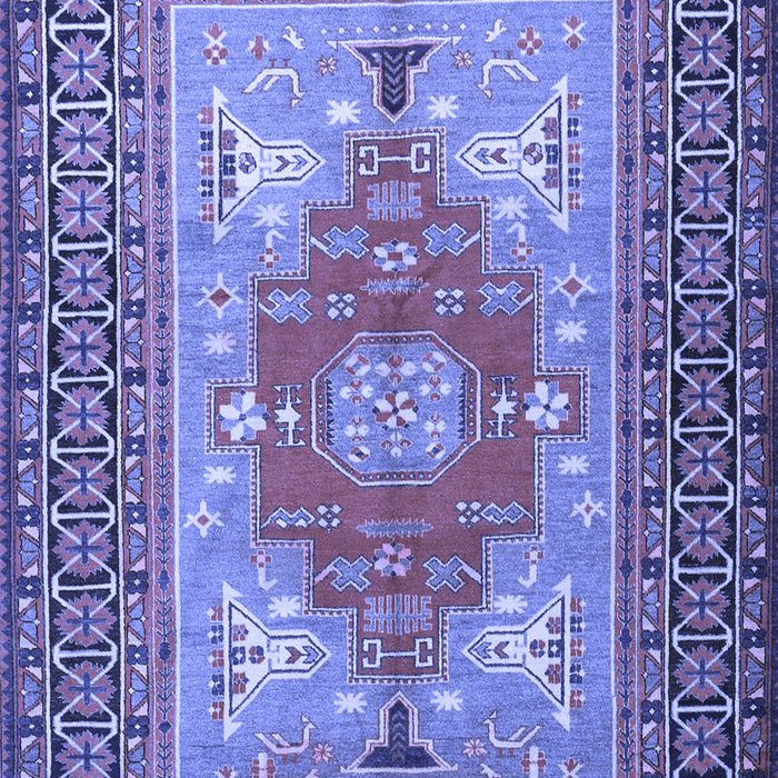 Machine Washable Persian Blue Traditional Rug, wshtr2694blu
