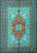 Machine Washable Persian Light Blue Traditional Rug, wshtr2694lblu