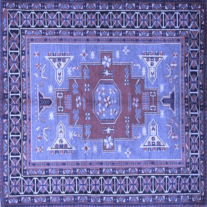 Square Persian Blue Traditional Rug, tr2694blu