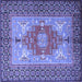 Square Persian Blue Traditional Rug, tr2694blu