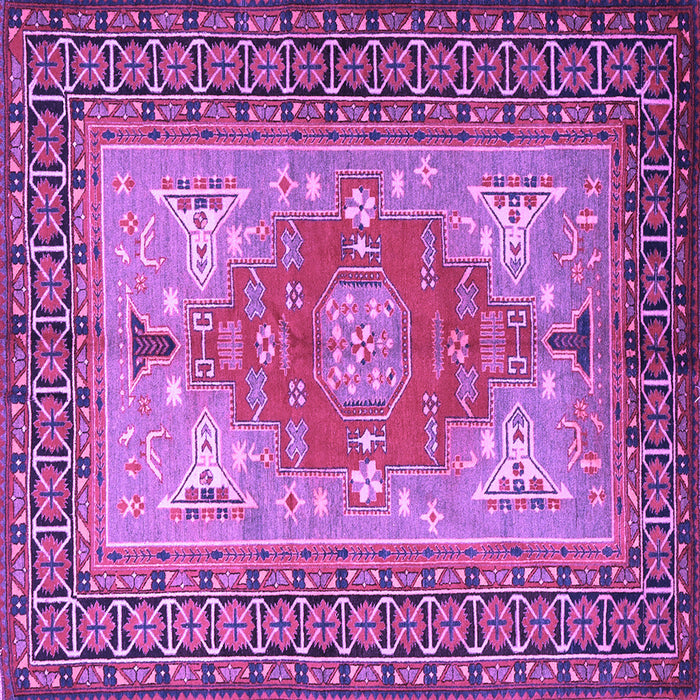 Square Machine Washable Persian Purple Traditional Area Rugs, wshtr2694pur