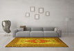 Machine Washable Persian Yellow Traditional Rug in a Living Room, wshtr2694yw