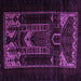 Square Machine Washable Persian Purple Traditional Area Rugs, wshtr2695pur