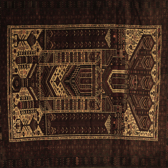 Square Persian Brown Traditional Rug, tr2695brn