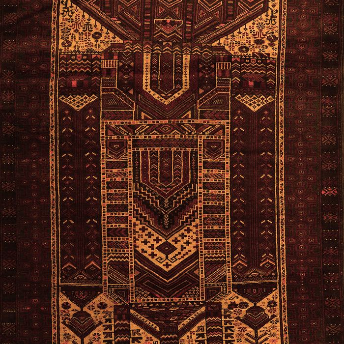 Serging Thickness of Machine Washable Persian Orange Traditional Area Rugs, wshtr2695org