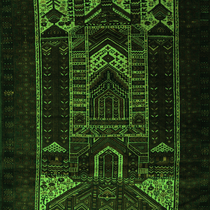 Serging Thickness of Machine Washable Persian Green Traditional Area Rugs, wshtr2695grn