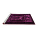 Sideview of Machine Washable Persian Pink Traditional Rug, wshtr2695pnk