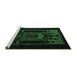 Sideview of Machine Washable Persian Emerald Green Traditional Area Rugs, wshtr2695emgrn