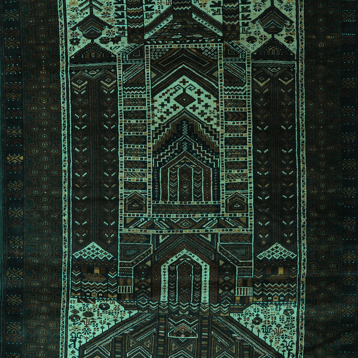 Machine Washable Persian Turquoise Traditional Area Rugs, wshtr2695turq