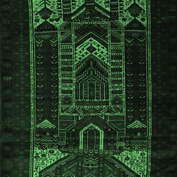 Machine Washable Persian Emerald Green Traditional Area Rugs, wshtr2695emgrn