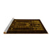 Sideview of Machine Washable Persian Yellow Traditional Rug, wshtr2695yw