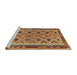 Sideview of Machine Washable Traditional Gold Rug, wshtr2696