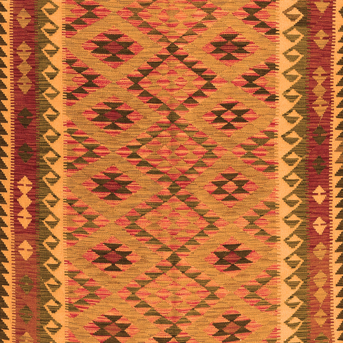 Serging Thickness of Machine Washable Southwestern Orange Country Area Rugs, wshtr2696org
