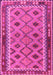 Machine Washable Southwestern Pink Country Rug, wshtr2696pnk