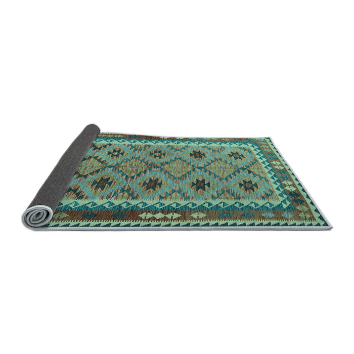 Sideview of Southwestern Light Blue Country Rug, tr2696lblu