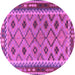 Round Southwestern Purple Country Rug, tr2696pur