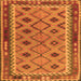 Round Machine Washable Southwestern Orange Country Area Rugs, wshtr2696org