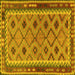 Square Southwestern Yellow Country Rug, tr2696yw