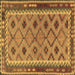 Square Machine Washable Southwestern Brown Country Rug, wshtr2696brn