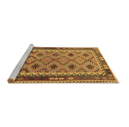 Sideview of Machine Washable Southwestern Brown Country Rug, wshtr2696brn