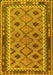 Machine Washable Southwestern Yellow Country Rug, wshtr2696yw