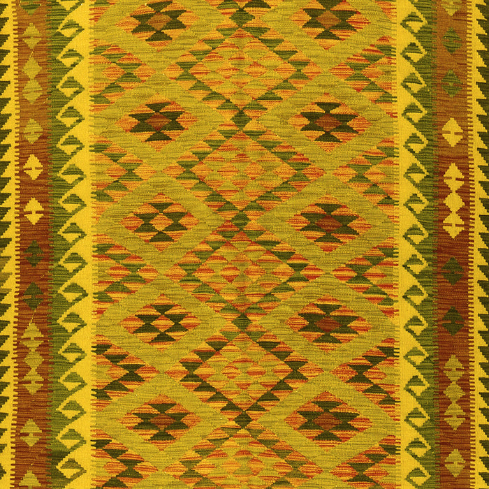 Machine Washable Southwestern Yellow Country Rug, wshtr2696yw
