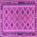 Square Machine Washable Southwestern Purple Country Area Rugs, wshtr2696pur