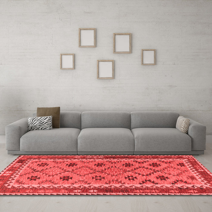 Country Red Washable Rugs
