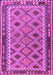 Machine Washable Southwestern Purple Country Area Rugs, wshtr2696pur