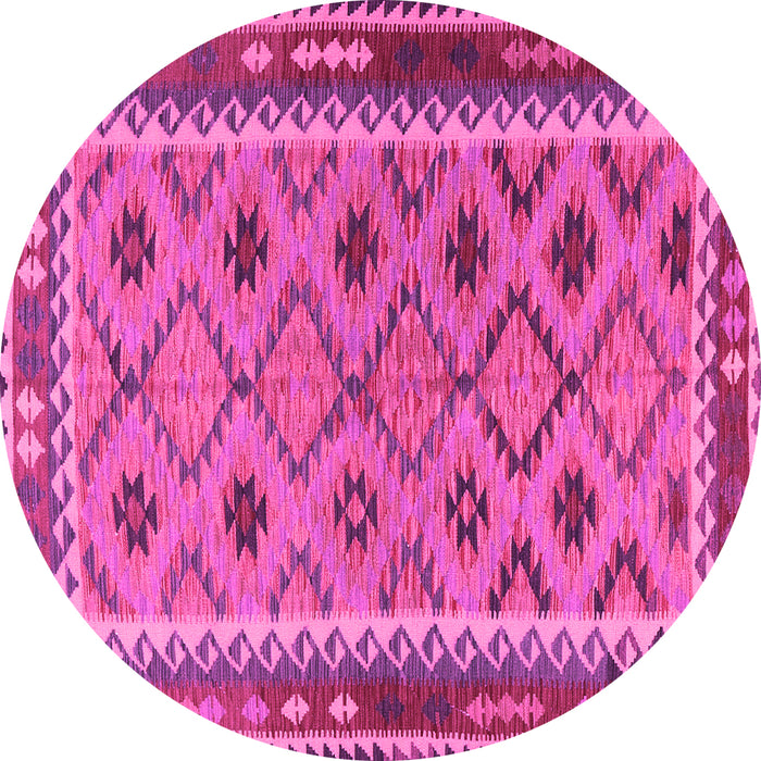 Round Southwestern Pink Country Rug, tr2696pnk