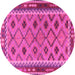 Round Southwestern Pink Country Rug, tr2696pnk