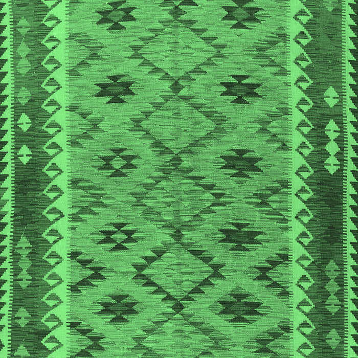 Machine Washable Southwestern Emerald Green Country Area Rugs, wshtr2696emgrn