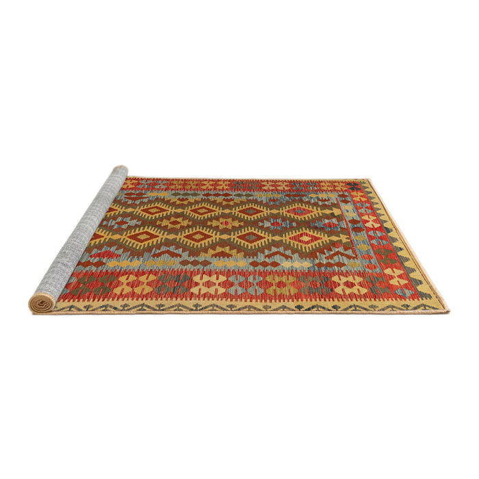 Sideview of Machine Washable Traditional Gold Rug, wshtr2697
