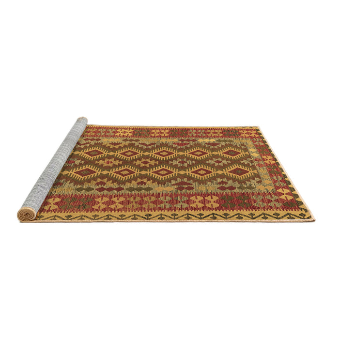 Sideview of Machine Washable Persian Brown Traditional Rug, wshtr2697brn