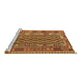 Sideview of Machine Washable Persian Brown Traditional Rug, wshtr2697brn