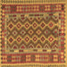Square Persian Brown Traditional Rug, tr2697brn