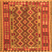 Serging Thickness of Persian Orange Traditional Rug, tr2697org