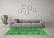 Machine Washable Persian Emerald Green Traditional Area Rugs in a Living Room,, wshtr2697emgrn