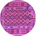 Round Persian Purple Traditional Rug, tr2697pur