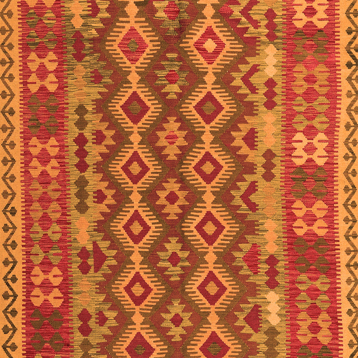 Serging Thickness of Machine Washable Persian Orange Traditional Area Rugs, wshtr2697org