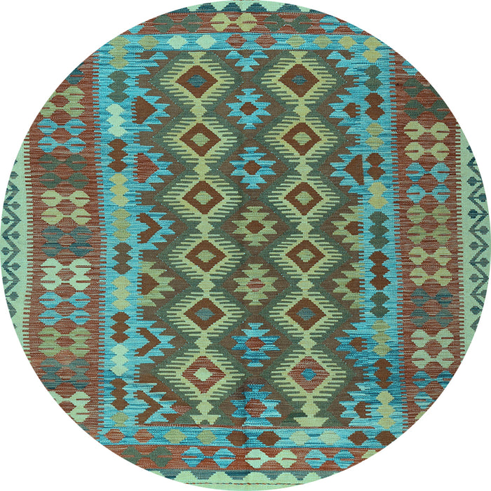 Round Persian Light Blue Traditional Rug, tr2697lblu