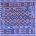 Square Persian Blue Traditional Rug, tr2697blu