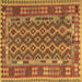 Square Machine Washable Persian Brown Traditional Rug, wshtr2697brn