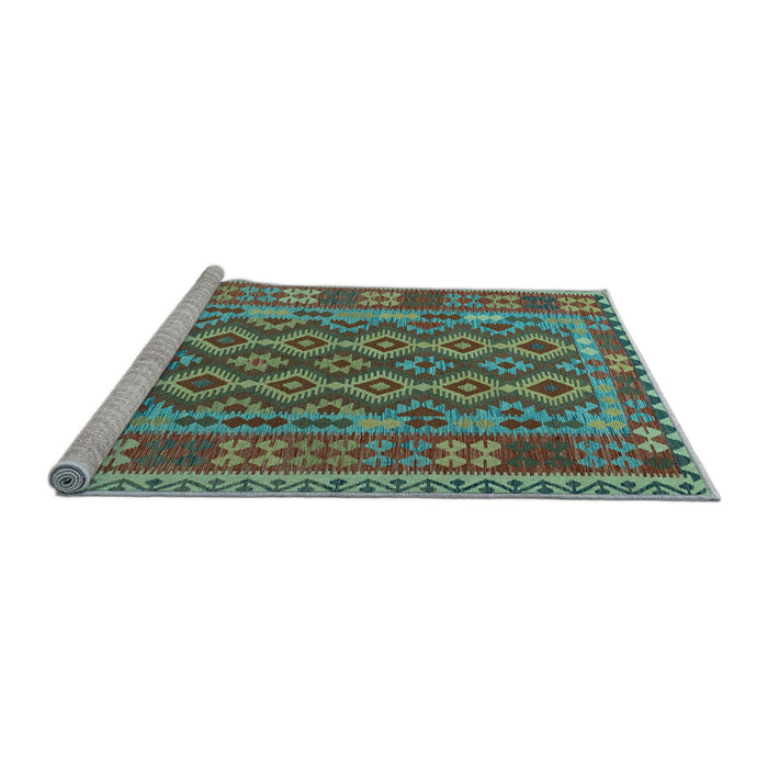 Sideview of Machine Washable Persian Light Blue Traditional Rug, wshtr2697lblu