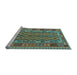 Sideview of Machine Washable Persian Light Blue Traditional Rug, wshtr2697lblu