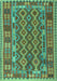 Machine Washable Persian Turquoise Traditional Area Rugs, wshtr2697turq