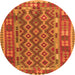 Square Persian Orange Traditional Rug, tr2697org
